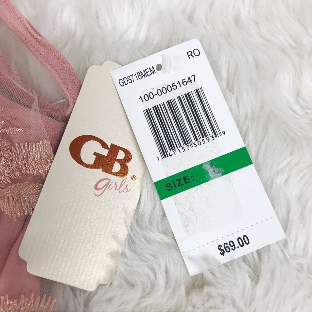 GIANNI BINI GB Girls Blush Pink Sleeveless Floral‎ Embroidered Dress Size Large - Picture 3 of 8